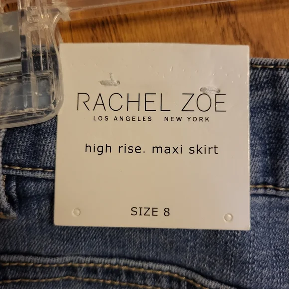NWT Rachel Zoe Denim High Rise Maxi Skirt Size 8 - Picture 7 of 9
